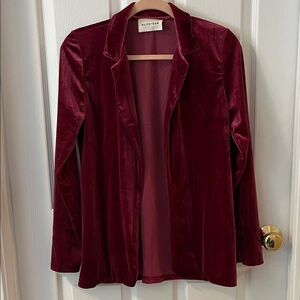 Burgundy velvet blazer. Women’s medium